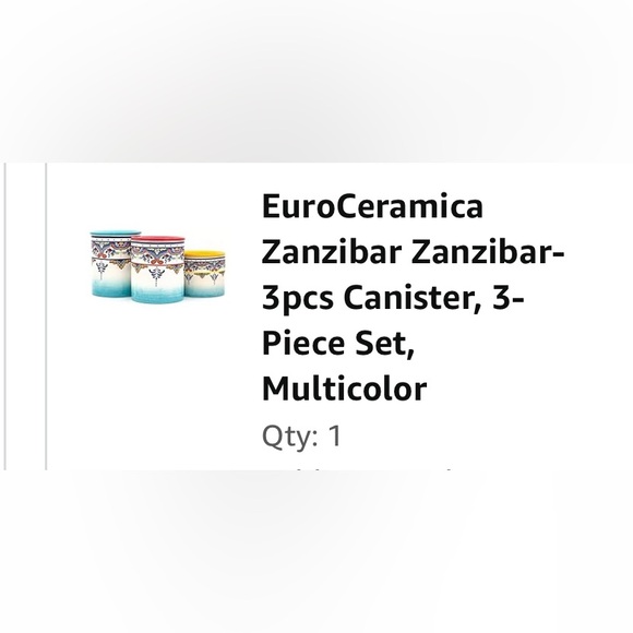 Brand new euro Ceramica Zanzibar three piece canister set - Picture 2 of 2